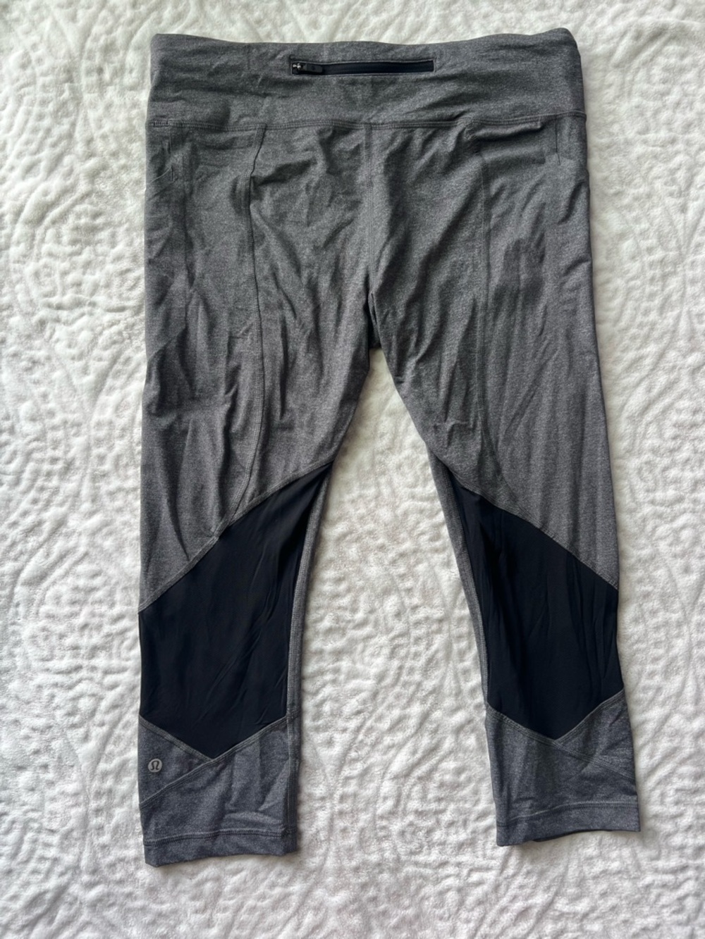 Lululemon Pace Rival Crop 22” Full On Luxtreme | Heathered Black Size 12 - Picture 9 of 11